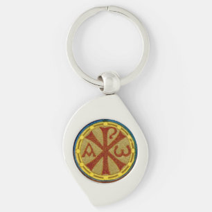 Llavero Medallón Chi Rho / Alfa Omega de SNV 36 Swirl