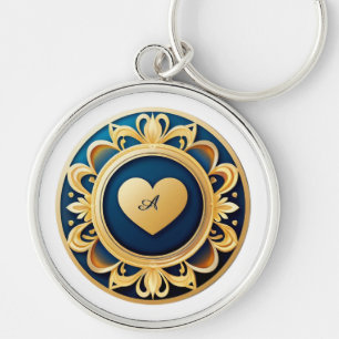 Llavero Medallón de Corazón de Oro