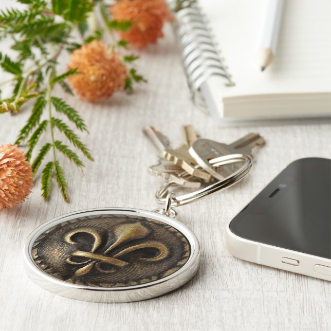 Llavero Medallón Fleur De Lis (Lado)