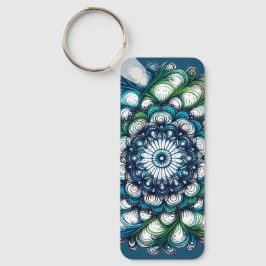 Llavero Medallón verde azul - Resumen