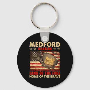 Llavero Medford Oregon Bandera Estadounidense 4 De Julio