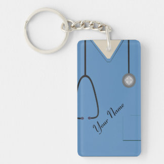 Llavero Médica de enfermería Personalizado azul Acrílico