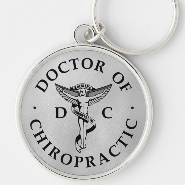 Llavero Médica del logotipo quiropráctico sobre fondo plat (Frente)