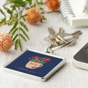 Llavero Médica Gracias a los Navidades Poinsettias