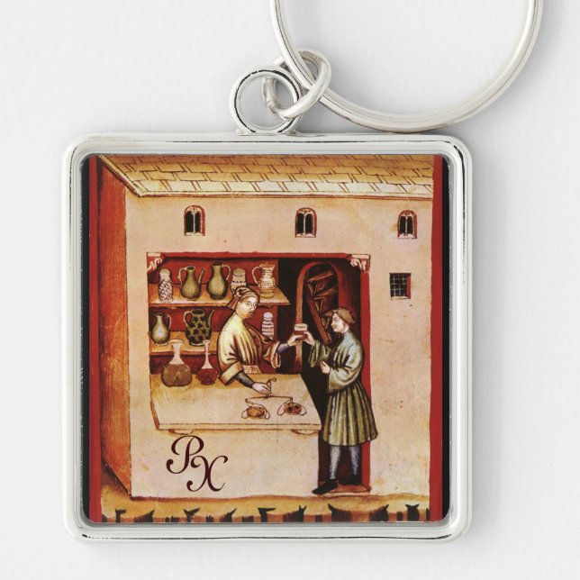 Llavero Medicina FARMACÉUTICA ANTIGÜEDAD, farmacia, pergam (Frente)