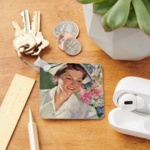 Llavero Medicina Vintage, Enfermera Feliz en Uniforme