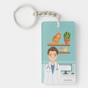 Llavero Médico Veterinario Clínica Veterinaria Hombre Con 