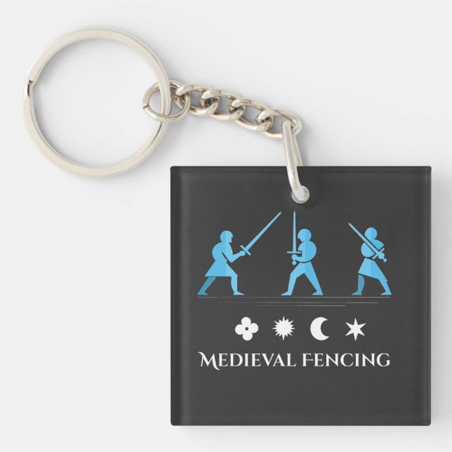 Llavero Medieval Sword Guards – Minimal Three Stances (Frente)