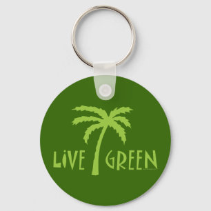 Llavero Medio ambiente del árbol de palmas verde vivo