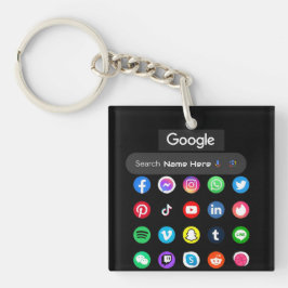 Llavero Medios sociales de moda Iconos Google Search Bar B