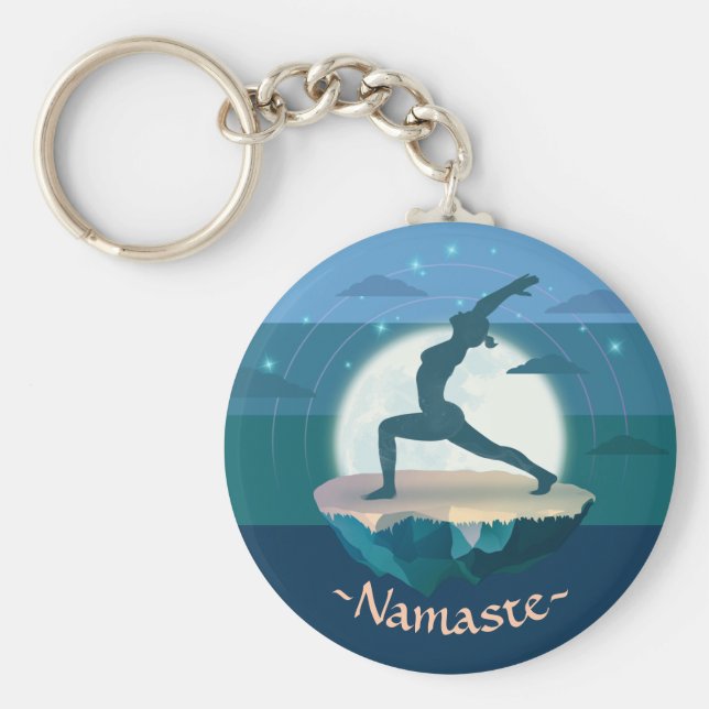 Llavero Meditación del instructor de yoga Pose Moon Flying (Frente)