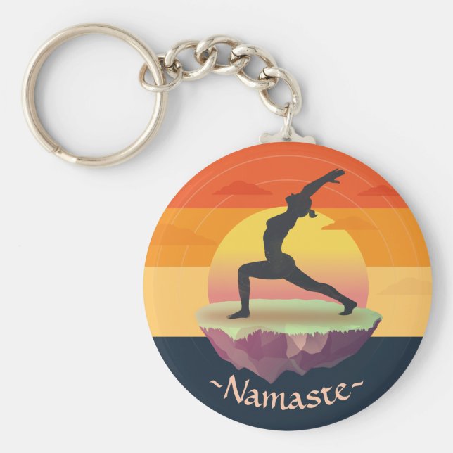 Llavero Meditación del instructor de yoga Pose Sun Flying  (Frente)
