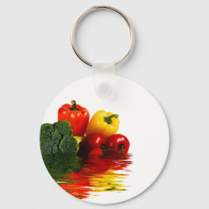 Llavero Medley de verduras sobre blanco
