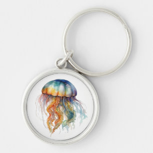 Llavero Medusa Mareas Arcoíris: Arte Acuarela