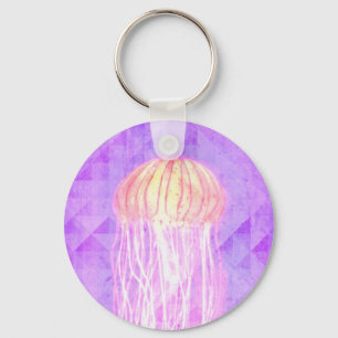 Llavero Medusas artísticas púrpuras violetas de la