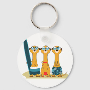 Llavero Meercats que practica surf