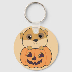 Llavero Meerkat En Calabaza Animales Cuidados Feliz Hallow