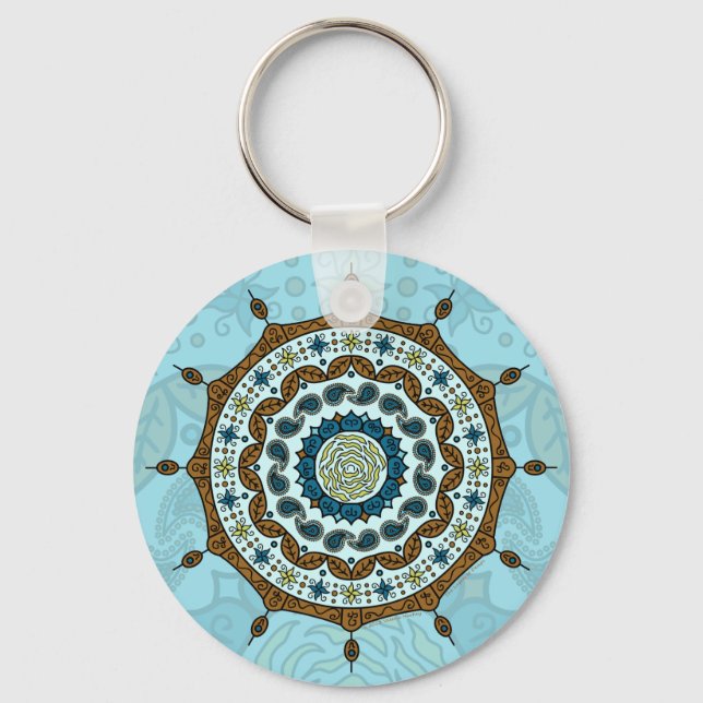 Llavero Mehndi Fantasy Copper Keychain (Anverso)