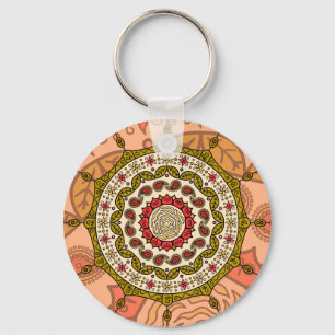 Llavero Mehndi Fantasy Gold Keychain