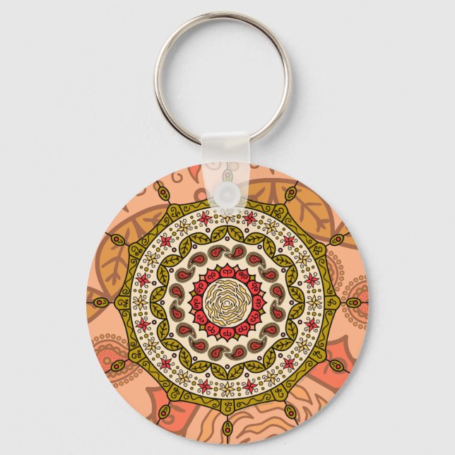 Llavero Mehndi Fantasy Gold Keychain (Anverso)