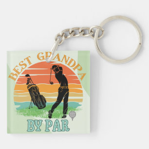 Llavero Mejor Abuelo Por Par Golf Sunset Personalizado