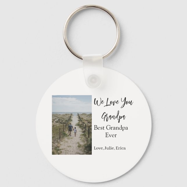 Llavero mejor abuelo siempre abuelos foto regalos clásicos (Anverso)