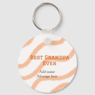 Llavero Mejor abuelo siempre naranja rayas espiral añadir