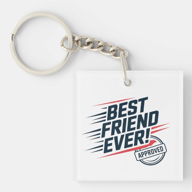 Llavero Mejor amigo, diseño de texto aprobado (Frente)
