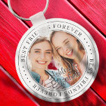 Llavero Mejor Amigos para siempre BFF Fotografía simple mo<br><div class="desc">Este diseño simple y clásico está compuesto por tipografía de la síspera y agrega una foto personalizado. "Best Friends Forever" (Los mejores amigos para siempre) gira en torno a la foto de tus amigos</div>