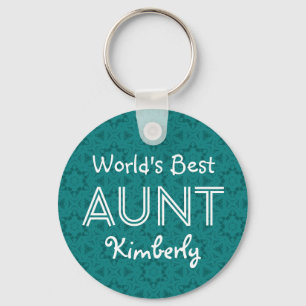 Llavero Mejor AUNT Custom Name Green Gift Item 05