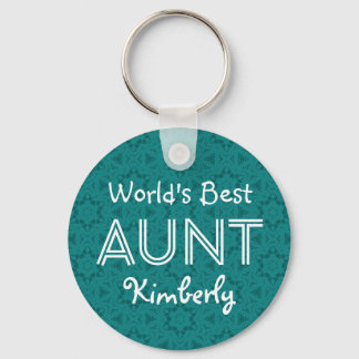 Llavero Mejor AUNT Custom Name Green Gift Item 05