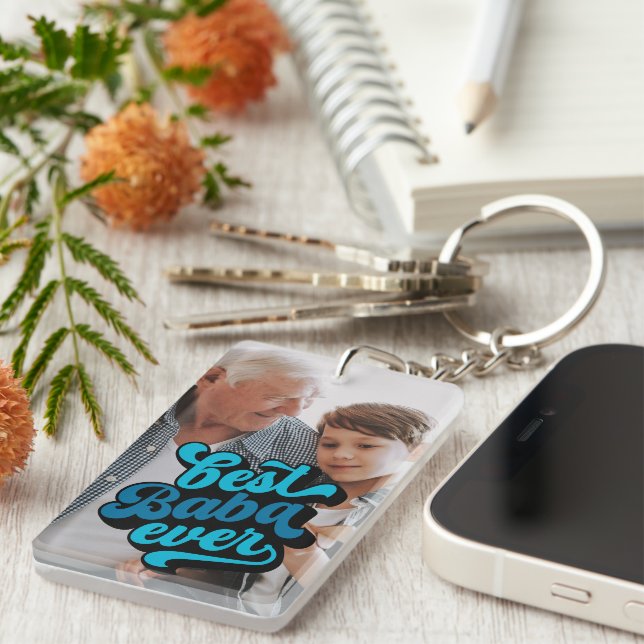 Llavero Mejor Baba | Foto del abuelo (Frente Derecha)
