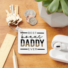 Llavero Mejor Bono Papi Ever Leopargraphy Typography