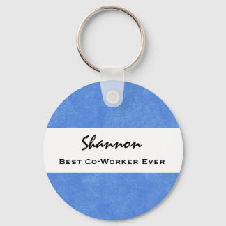 Llavero Mejor Co-Worker, Nombre Personalizado, Blue Grunge