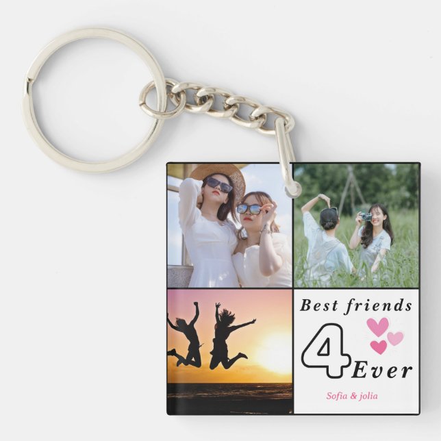Llavero Mejor Collage de fotos de Amigos para siempre - Pe (Frente)