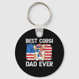 Llavero Mejor Corgi Dad Ever Bandera Estadounidense Perro