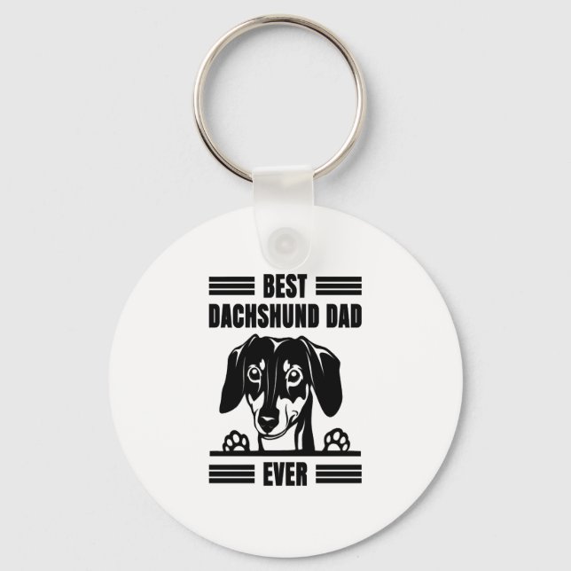 Llavero Mejor Dachshund Dad Ever T Shirt (Anverso)