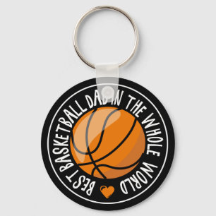 Llavero Mejor Deporte de Baloncesto Papá Estampado Negro 
