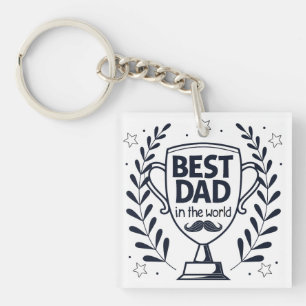 Llavero Mejor diseño de trofeos de papá - regalo del día d