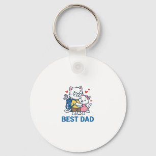 Llavero Mejor diseño de vector de gato de golf de papá abr
