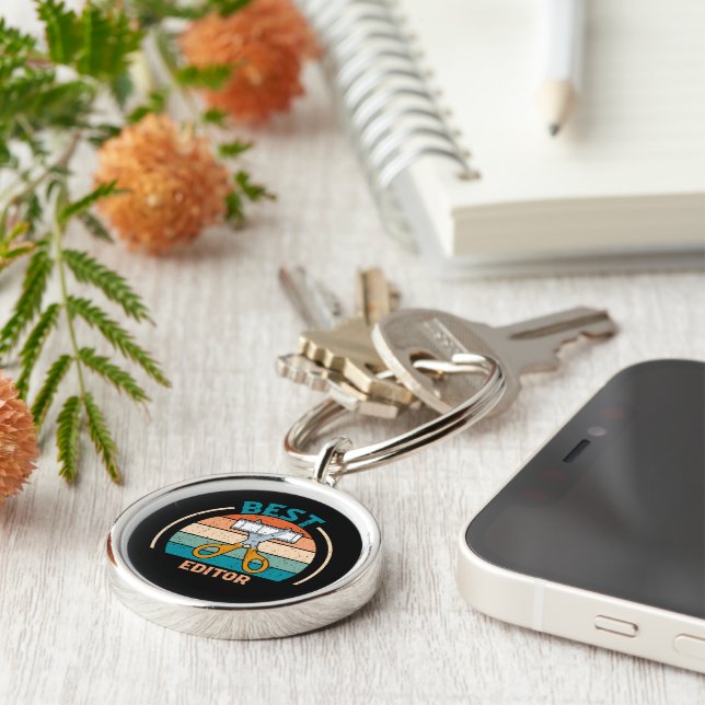 Llavero Mejor Editor - Retro Style Premium Round (Lado)