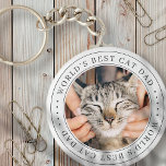 Llavero Mejor foto clásica de papá y gato del mundo<br><div class="desc">Este diseño simple y clásico está compuesto por tipografía de la síspera y agrega una foto personalizado.</div>