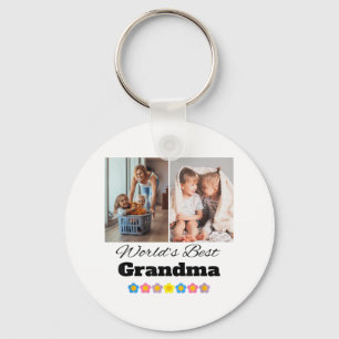 Llavero Mejor foto de la abuela del mundo personalizado -