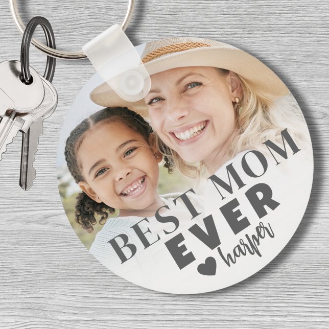 Llavero Mejor foto personalizada de mamá (Best Mom Ever Personalized Photo keychain)