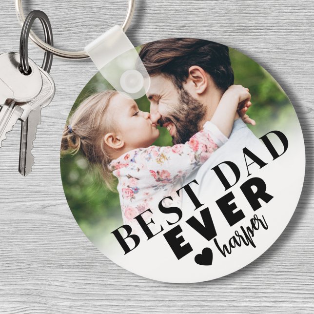 Llavero Mejor foto personalizada de papá (Best Dad Personalized Photo keychain)