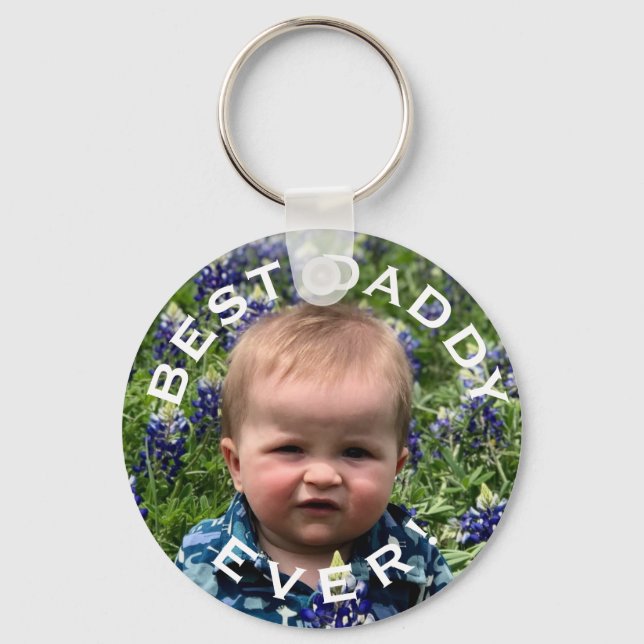Llavero Mejor foto personalizada de papi (Anverso)