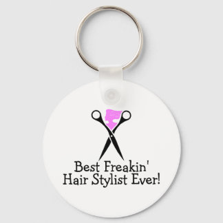 Llavero Mejor Freakin Hair Stylist nunca Pink Black