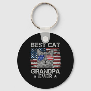 Llavero Mejor gato abuelo jamás bandera estadounidense pat
