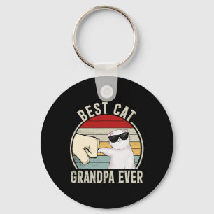 Llavero Mejor Gato Retro Abuelo Funerario De Puño