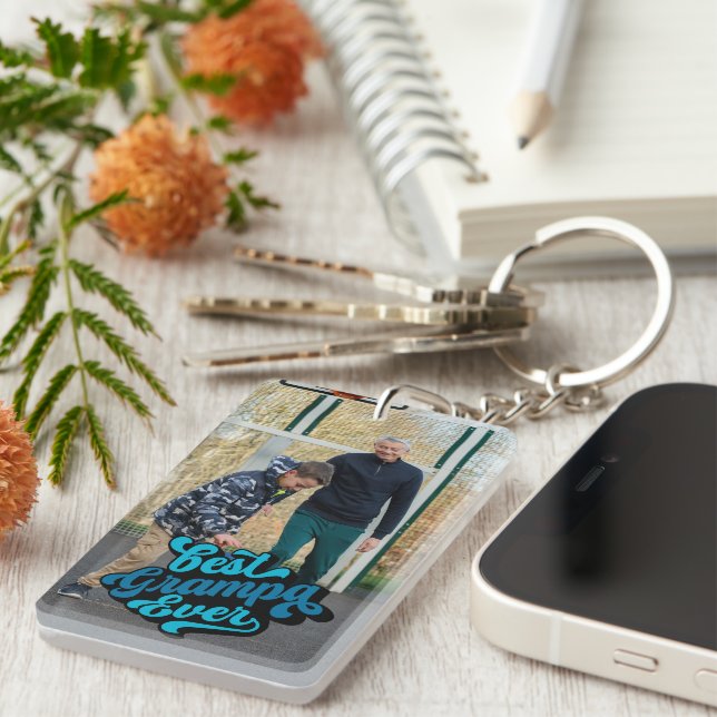 Llavero Mejor Grampa | Foto del abuelo (Frente Derecha)